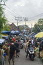 Buying and selling activities in the traditional market of Denpasar City Royalty Free Stock Photo