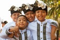 Balinese kids in traditional costumes Royalty Free Stock Photo