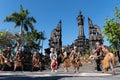 DENPASAR/BALI-JUNE 15 2019: Papuan tribe dancers are preparing for a performance at the Bali Arts Festival 2019 Pesta Kesenian Royalty Free Stock Photo