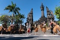 DENPASAR/BALI-JUNE 15 2019: Papuan tribe dancers are preparing for a performance at the Bali Arts Festival 2019 Pesta Kesenian Royalty Free Stock Photo