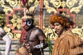 DENPASAR/BALI-JUNE 15 2019: Papuan tribe dancers are preparing for a performance at the Bali Arts Festival 2019 Pesta Kesenian Royalty Free Stock Photo