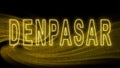 Denpasar Gold glitter lettering, Denpasar Tourism and travel, Creative typography text banner