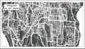 Denpasar Indonesia City Map in Retro Style. Outline Map