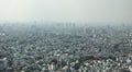 Dense air pollution and smog over Saigon, Vietnam Ho chi Minh City. Overpopulated city, urban sprawl. Aerial view. Royalty Free Stock Photo