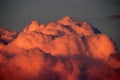 Dense cloud puddle,heavy clouds,red clouds and sky at sunset