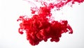 Vibrant Red Ink Cloud Exploding and Swirling in Clear Water Abstract Formation background Royalty Free Stock Photo