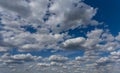 Dense Cumulus Clouds On Blue Sky Natural Background
