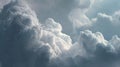 Dramatic Gray and White Cumulus Clouds Illuminated from Above Royalty Free Stock Photo