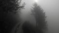 The dense fog casts a shroud of mystery and uncertainty concealing the path ahead for those struggling to find their way