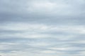 Dense gray thunderstorm cumulus wavy clouds in the whole frame. Gloomy rainy Sky background to overlay on your photos Royalty Free Stock Photo