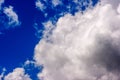 Dense white clouds on a beautiful summer blue sky Royalty Free Stock Photo