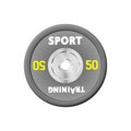 Dense grey weight plates numbered weights. 50. Illustration vector equipment for barbells. GYM, fitness center with provision