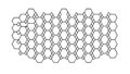 Dense Honeycomb Hexagonal White Outline Pattern, vector design Generative AI Royalty Free Stock Photo