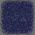 Dense pattern of overlapping navy blue scribbles forming a chaotic, intricate design Royalty Free Stock Photo