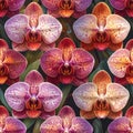 Dense Symmetrical Moth Orchid Pattern with Dark Foliage Royalty Free Stock Photo