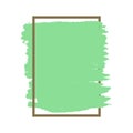Dense vector green grunge texture brown frame isolated