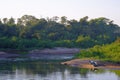 Densely forested shores of the Aquidauana river in the brazilian Pantanal, Mato Grosso Do Sul, Brazil