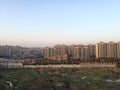 Density buildings standing in the block in the modern city