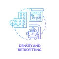 Density and retrofitting blue gradient concept icon Royalty Free Stock Photo
