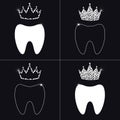 Dent and diamond crown. abstraction, logo