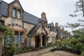 Dent`s Almshouses in the Cotswold village of Winchcombe, built for Emma Dent of Sudeley Castle, by Sir George Gilbert Scott Royalty Free Stock Photo