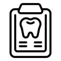 Dental analysis icon outline vector. Teeth examination report