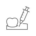 Dental anesthesia line outline icon