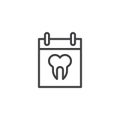 Dental appointment line icon