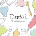 Dental background, with sketchy linear vector design