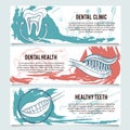 Dental banners or website header set.