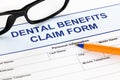 Dental benefits claim form Royalty Free Stock Photo