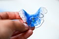 Dental Blue Removable Brace or Retainer for Teeth, Orthodontic Royalty Free Stock Photo