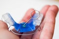 Dental Blue Removable Brace or Retainer for Teeth, Orthodontic Royalty Free Stock Photo