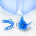 Dental Blue Removable Braces or Retainers for Teeth, Orthodontic Royalty Free Stock Photo