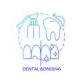 Dental bonding blue gradient concept icon