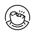 dental bonding line icon vector illustration