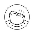 dental bonding line icon vector illustration