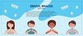 Dental braces banner template with teens
