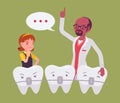 Dental braces, child girl and dentist doctor consultation