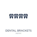 Dental Brackets icon. Trendy flat vector Dental Brackets icon on