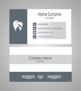 Dental business card template on the grey background - vector illustration