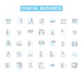 Dental business linear icons set. Braces, Teeth, Floss, Implants, Whitening, Oral, Hygiene line vector and concept signs Royalty Free Stock Photo