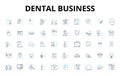 Dental business linear icons set. Braces, Teeth, Floss, Implants, Whitening, Oral, Hygiene vector symbols and line Royalty Free Stock Photo