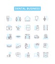 Dental business vector line icons set. Dentistry, Oral, Hygiene, Teeth, Orthodontics, Endodontics, Prosthodontics Royalty Free Stock Photo