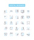 Dental business vector line icons set. Dentistry, Oral, Hygiene, Teeth, Orthodontics, Endodontics, Prosthodontics Royalty Free Stock Photo