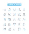 Dental business vector line icons set. Dentistry, Oral, Hygiene, Teeth, Orthodontics, Endodontics, Prosthodontics Royalty Free Stock Photo