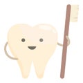 Dental care brush icon cartoon vector. Fairy implant