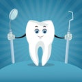 Dental care cartoons and icons Royalty Free Stock Photo