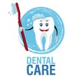 Dental care cartoons and icons Royalty Free Stock Photo