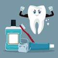 Dental care cartoons and icons Royalty Free Stock Photo